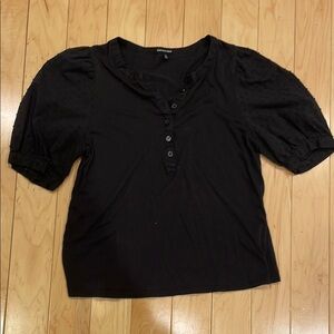 Black Button-Up Women's Top